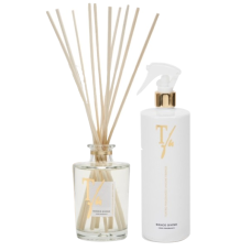 GOLD TIN BOX - BIANCO DIVINO STICKS ML.250+SPRAYGUN ML500 HOME FRAGRANCE