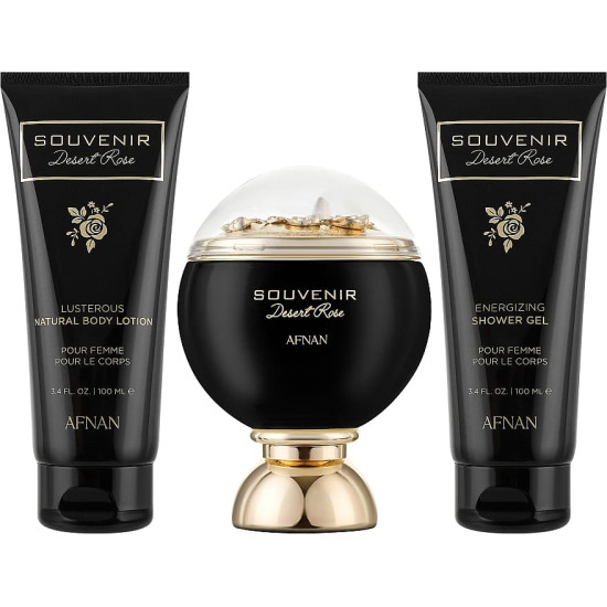 Afnan Souvenir Desert Rose EDP U 100 ml + body lotion 100 ml + shower gel 100 ml